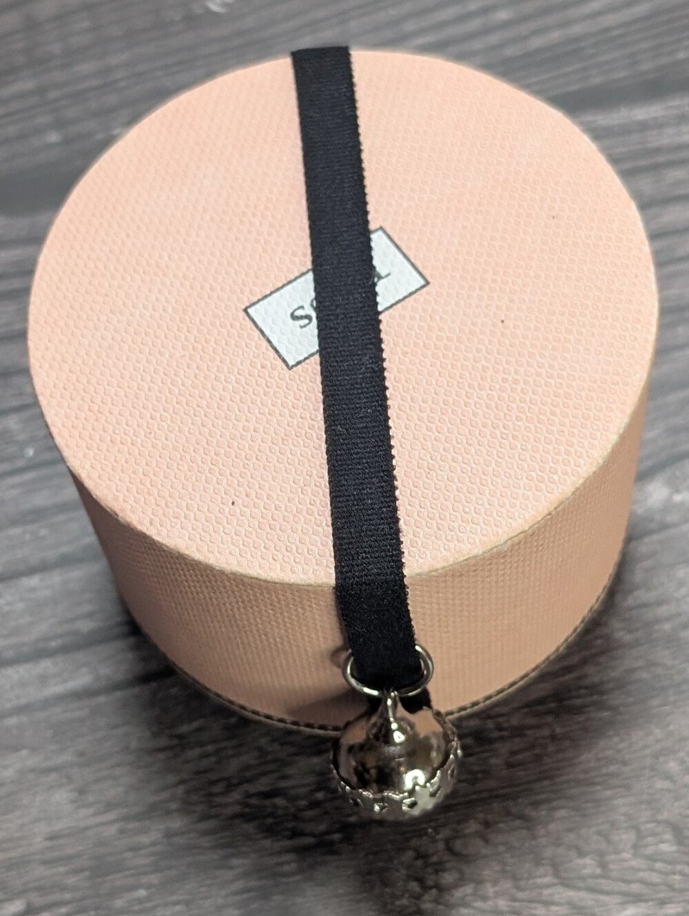 TOUS Peach Nude Small Jewelry Gift Box Rare Discontinued Bear Bell Plaque Logo
